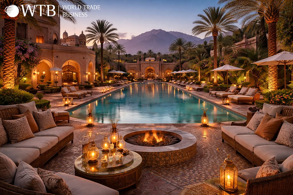 Hotel Furniture Supplier in Morocco Luxury hotel resort in Morocco representing hospitality furniture projects and hotel furniture supply in Marrakech and Casablanca.