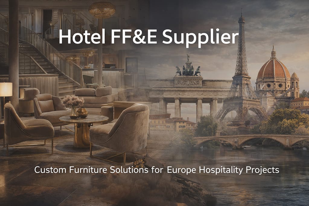 Hotel FF&E Supplier for Hospitality Projects Hotel FF&E supplier providing custom hospitality furniture solutions for hotel projects across Europe including Germany, France, Spain, Italy, Greece and Bulgaria.